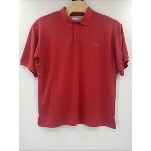 Columbia PFG Polo Shirt Mens Size XL Pink Polyester Vented Short‎ Sleeve